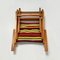 Mid-Century Modern Italian Solid Wood Multi Colored Fabric Folding Chair, 1960s 8