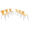 Chaises Serie 7 Mid-Century Orange par Jacobsen pour Fritz Hansen, Italie, 1999, Set de 6 1