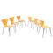 Mid-Century Italian Serie 7 Orange Chairs by Jacobsen for Fritz Hansen, 1999, Set of 6 1