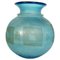 Mid-Century Modern Italian Aquamarine Blue Glass Vase with Geometric Shapes,1960s, Image 1