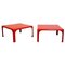 Mid-Century Italian Red Demetrio 45 Coffee Tables by Magistretti for Artemide,1970s, Set of 2 1