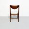 Mid-Century Modern Italian Wooden Chair with Leather Square Seat, 1960s, Image 4