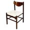 Mid-Century Modern Italian Wooden Chair with Leather Square Seat, 1960s, Image 1