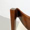 Silla italiana Mid-Century moderna de madera con asiento cuadrado de cuero, años 60, Imagen 12