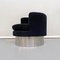 Space Age Italian Black Velvet and Chromed Steel Sofa and Armchairs, 1970s, Set of 3, Image 15