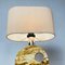 Lampe de Bureau Mid-Century Moderne en Travertin avec Abat-Jour en Coton, Italie, 1970s 11