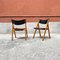 Moderne italienische Mid-Century Stühle aus schwarzer Eiche mit geschwungener Rückenlehne, 1960er, 4er Set 5