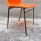 Mid-Century Modern French Stackable Orange Plastic Chairs, 1970s, Set of 6, Image 13