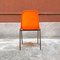 Mid-Century Modern French Stackable Orange Plastic Chairs, 1970s, Set of 6, Image 8