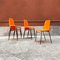 Mid-Century Modern French Stackable Orange Plastic Chairs, 1970s, Set of 6, Image 3