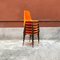 Mid-Century Modern French Stackable Orange Plastic Chairs, 1970s, Set of 6, Image 4