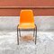 Mid-Century Modern French Stackable Orange Plastic Chairs, 1970s, Set of 6, Image 7