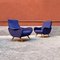 Mid-Century Italian Blue Cotton Armchairs by Marco Zanuso, 1950s, Set of 2, Image 2