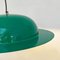 Lámpara de araña italiana Mid-Century moderna en forma de sombrero de metal verde, años 70, Imagen 9