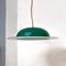 Lámpara de araña italiana Mid-Century moderna en forma de sombrero de metal verde, años 70, Imagen 3