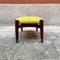 Poggiapiedi Mid-Century moderno in teak e cotone giallo, Italia, anni '60, Immagine 3