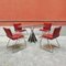 Chaises Mid-Century en Velours Rouge et Chrome, Italie, 1970s, Set de 4 2