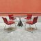 Moderne italienische Mid-Century Stühle aus rotem Samt & Chrom, 1970er, 4er Set 2
