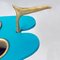 Mid-Century Modern Italian Aqua Green Magazine Rack with Brass Detail, 1980s, Image 6