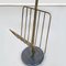 Mid-Century Modern Italian Aqua Green Magazine Rack with Brass Detail, 1980s, Image 8