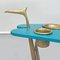 Mid-Century Modern Italian Aqua Green Magazine Rack with Brass Detail, 1980s 4