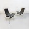 Mid-Century Chromed Black Leather T Chairs by Katavolos, Kelley and Littell for Laverne, Set of 8 3