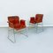 Mid-Century Modern Swiss Cognac Leather Chairs with Chromed Legs, 1970s, Set of 4 3