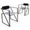 Mid-Century Italian Black Metal Chairs Seconda by Mario Botta for Alias, 1985, Set of 2 1