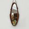 Specchio ovale Mid-Century moderno in teak con corda originale, Italia, anni '60, Immagine 4