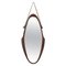 Specchio ovale Mid-Century moderno in teak con corda originale, Italia, anni '60, Immagine 1