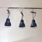 Mid-Century Modern Italian Dark Gray Industrial Metal Chandeliers, 1960s, Set of 3 3