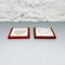 Mid-Century Modern Italian Red Marble and Micro-Perforated Metal Ashtrays, 1980s, Set of 2, Image 3