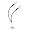 Mid-Century Curved Italian Floor Lamp with Two Lights and Marble Base, 1950s 1