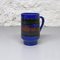 Italian Blue Cylindrical Ceramic Jug with Colored Abstract Decoration, 1960s 4