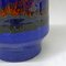Italian Blue Cylindrical Ceramic Jug with Colored Abstract Decoration, 1960s 8