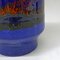 Italian Blue Cylindrical Ceramic Jug with Colored Abstract Decoration, 1960s, Image 8