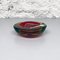 Mid-Century Modern Italian Red Murano Ashtray with Yellow and Green Shades,1970s 2