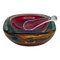 Mid-Century Modern Italian Red Murano Ashtray with Yellow and Green Shades,1970s, Image 1