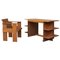 Italian Beech Wood Crate Chair and Desk by G. Rietveld for Cassina, 1934, Set of 2 1