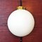 Mid-Century Italian Opaline Glass Wall Light with Black Metal Structure, 1950s 8