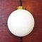 Mid-Century Italian Opaline Glass Wall Light with Black Metal Structure, 1950s, Image 8