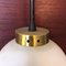 Mid-Century Italian Opaline Glass Wall Light with Black Metal Structure, 1950s 5