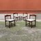 Mid-Century Modern Italian Solid Beech Chairs and Leather by Poltronova, 1960s, Set of 4 2