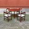Moderne italienische Mid-Century Stühle aus massiver Buche & Leder von Poltronova, 1960er, 4er Set 3