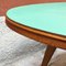 Elliptischer italienischer Mid-Century Tisch aus massiver Buche mit grüner Formica Platte, 1960er 7