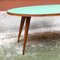 Elliptischer italienischer Mid-Century Tisch aus massiver Buche mit grüner Formica Platte, 1960er 5