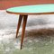 Mid-Century Italian Elliptical Solid Beech Table with Green Formica Top, 1960s 5