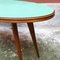 Elliptischer italienischer Mid-Century Tisch aus massiver Buche mit grüner Formica Platte, 1960er 6