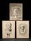Drawings, 19th-Century, Pencil on Paper, Framed, Set of 3 5