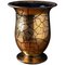 Swiss Blue Gilded Glass Vase with a Gold Finish 1